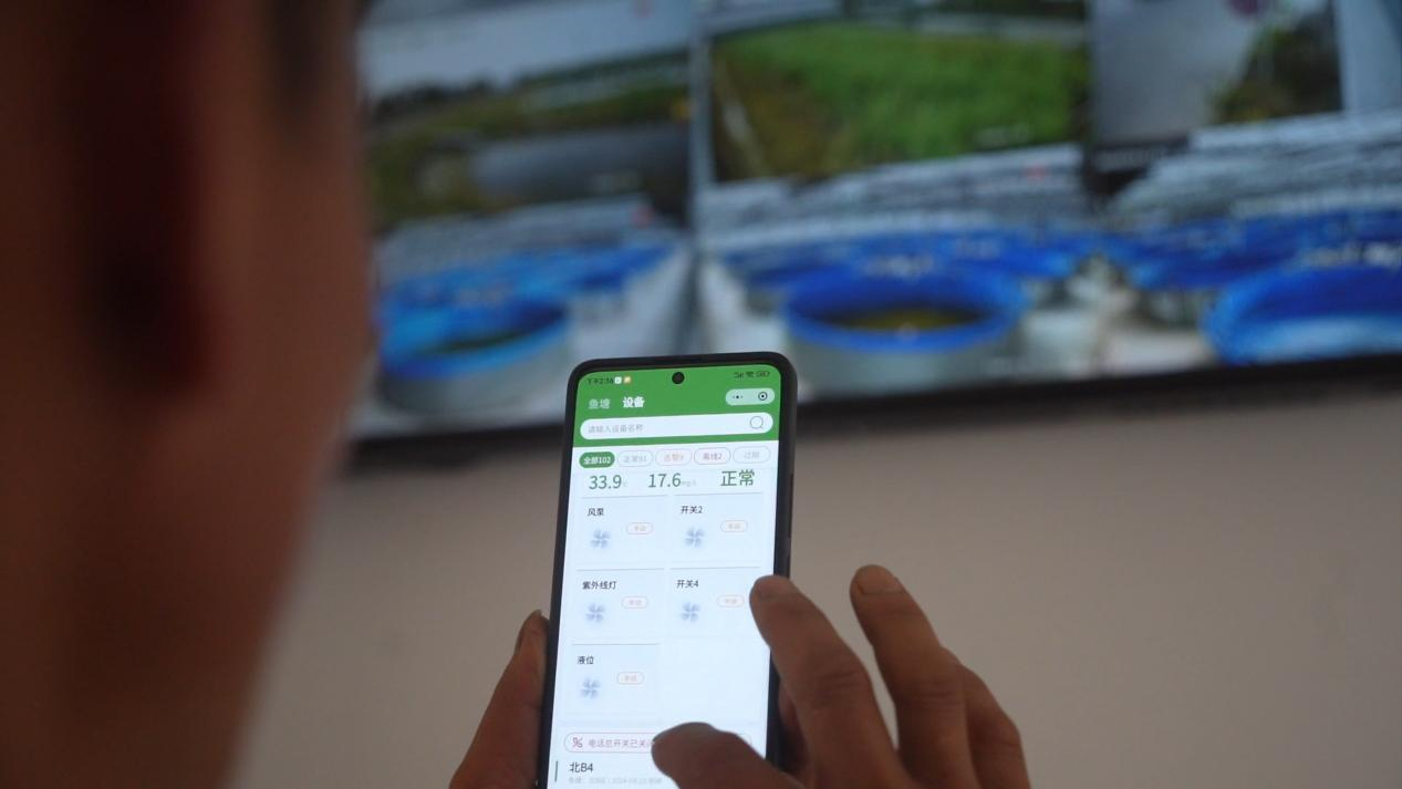 手機APP顯示出水產養殖監測數據。南潯區委宣傳部供圖